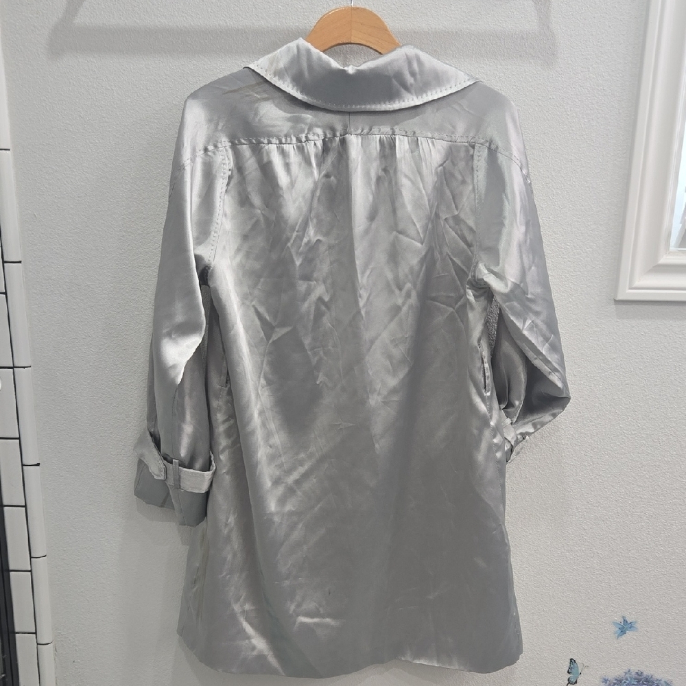 Vertigo Paris Shimmering Silver Trench Coat - Picture 3 of 3